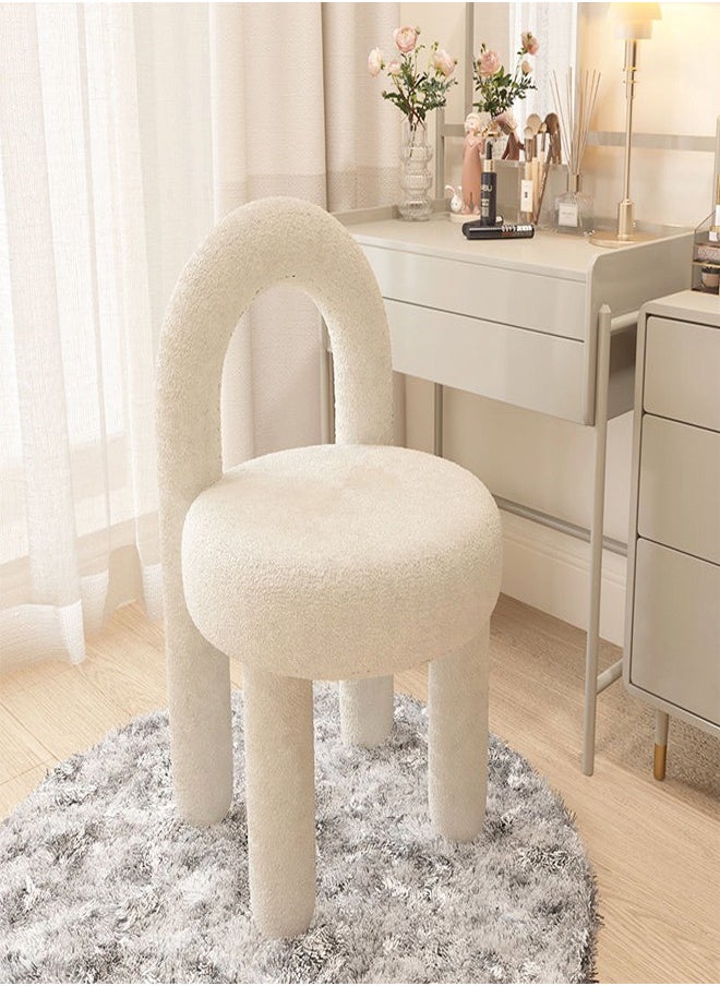 C&C Home - Modern Single Sofa Comfy Fluffy Vanity Chair Elegant Furry Makeup Desk Chairs for Bedroom Living Room 47 x 44 x 77 Centimeter - Image 1
