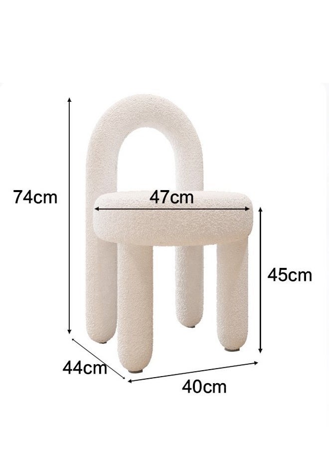 C&C Home - Modern Single Sofa Comfy Fluffy Vanity Chair Elegant Furry Makeup Desk Chairs for Bedroom Living Room 47 x 44 x 77 Centimeter - Image 1