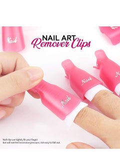 Excefore Nail Polish Gel Remover Tools Kit with Clips, 100ml Bottle, 500 Cotton Pad, Brush, Cuticle Pusher, Peeler, 100/180 File, Buffer Block  - Image 2