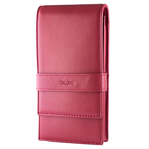 DiLoro Leather Quad Pen Case Pencil Pouch Holder for Four Fountain Ballpoint Rollerball Pens and Pencils (Nappa Red) - Image 2