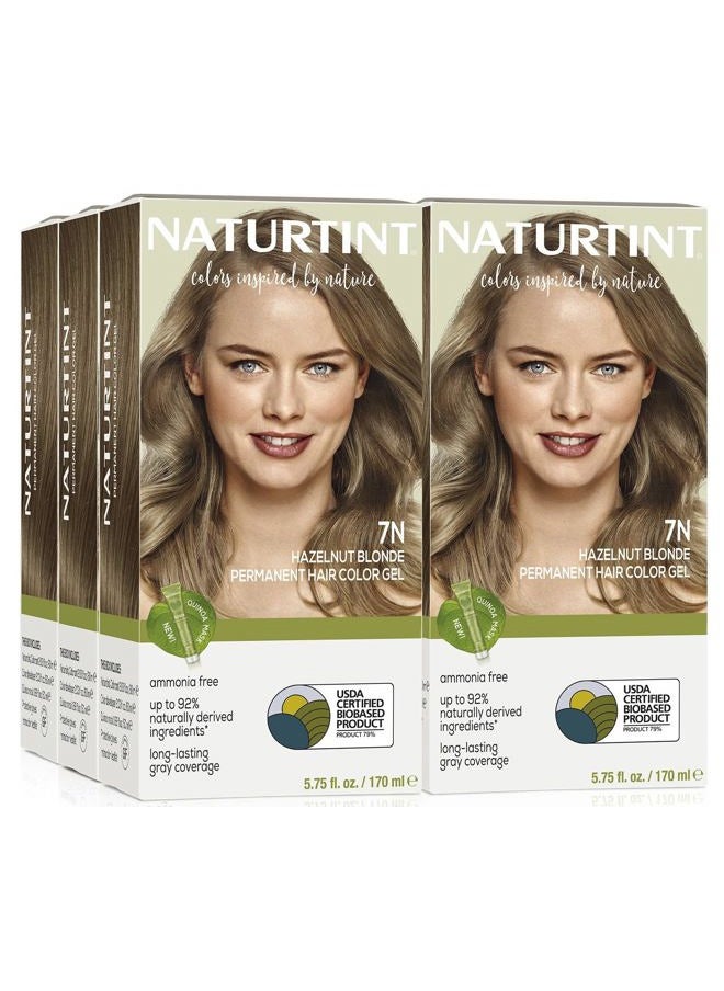NATURTINT 7N Hazelnut Blonde Permanent Hair Color (Pack of 6), Ammonia Free, Vegan, Cruelty Free, up to 100% Gray Coverage, Long Lasting Results (Packaging may vary)  - Image 1
