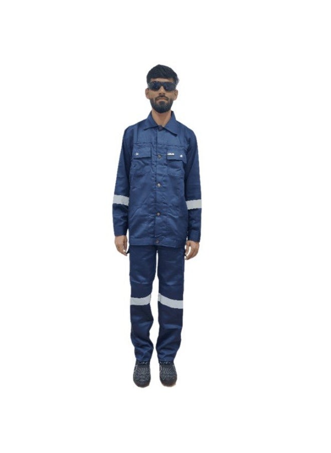 Armour Production - Armour Production Heavy-Duty Protective WorkwearReflective Coverall | Full-Body Industrial Safety Suit & Breathable Fabric for Construction, Manufacturing & Hazardous Environments | Navy | Size-4XL - Image 1