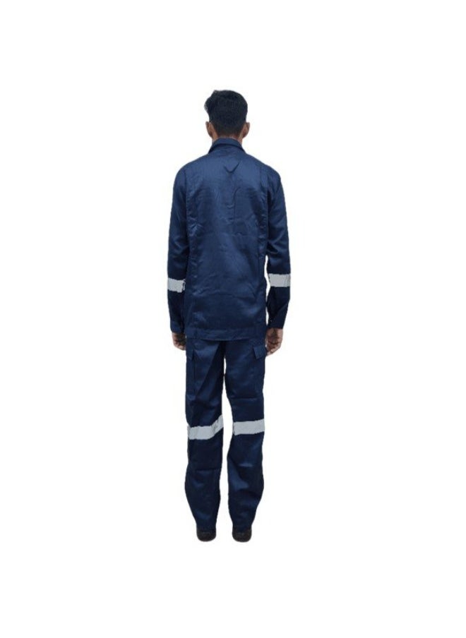 Armour Production - Armour Production Heavy-Duty Protective WorkwearReflective Coverall | Full-Body Industrial Safety Suit & Breathable Fabric for Construction, Manufacturing & Hazardous Environments | Navy | Size-4XL - Image 1