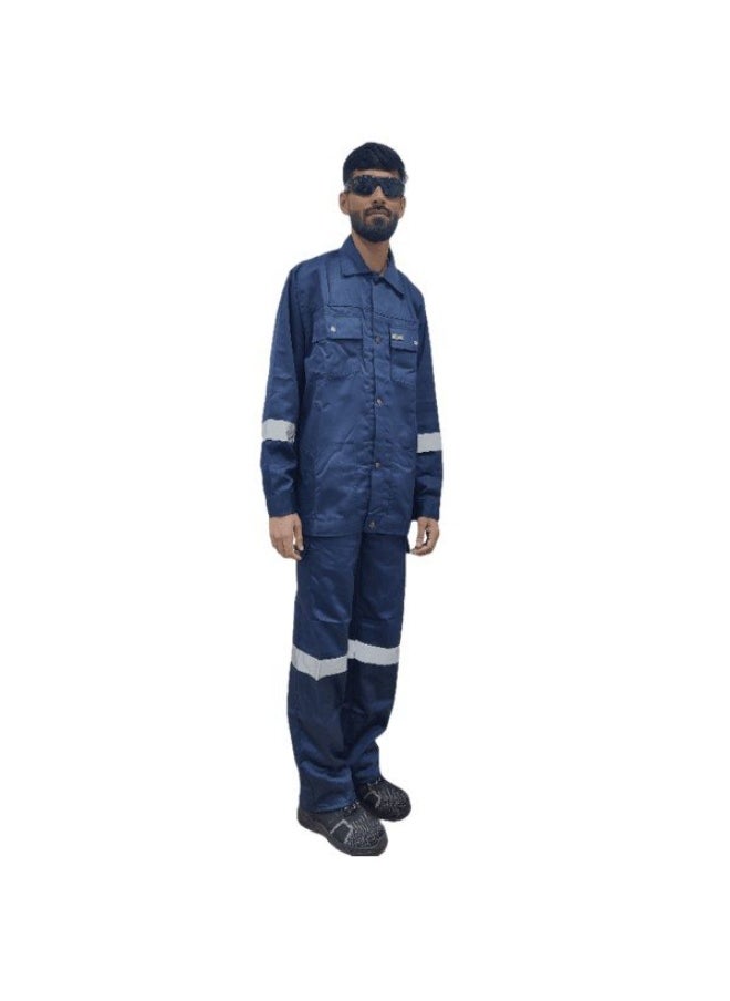Armour Production - Armour Production Heavy-Duty Protective WorkwearReflective Coverall | Full-Body Industrial Safety Suit & Breathable Fabric for Construction, Manufacturing & Hazardous Environments | Navy | Size-4XL - Image 1