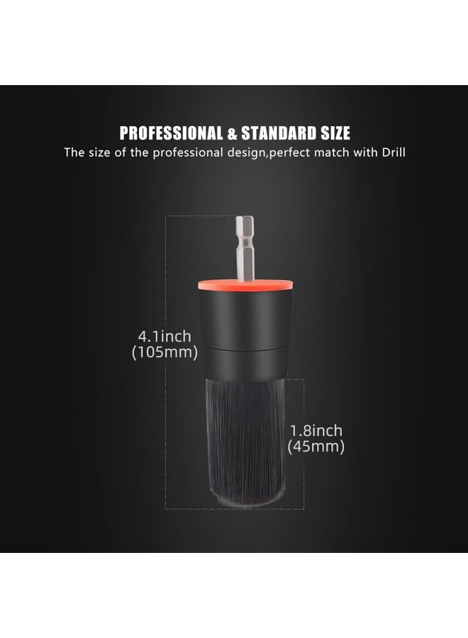 SPTA Hair Drill Brush Attachment - 5 Pcs Mixed Drill Brush Head Set, Auto Detail Car Detail Brush for Cleaning Interior or Exterior - Image 2