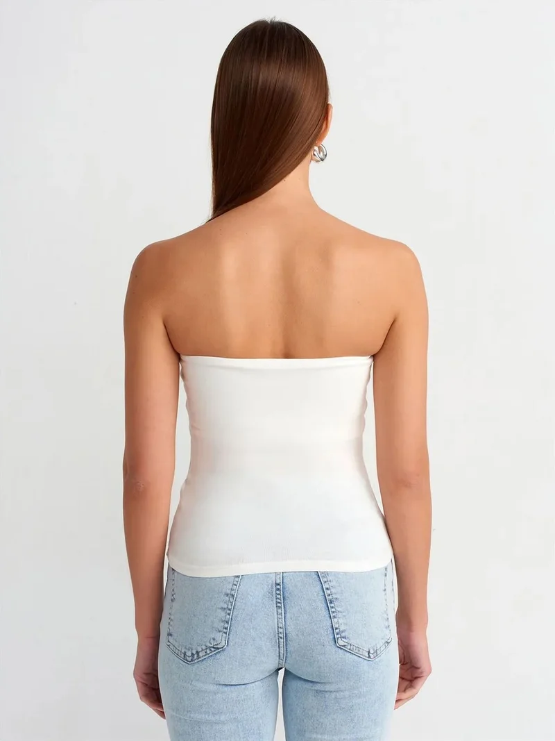 ديلفين Dilvin Strapless Bodycon Bandeau Blouse