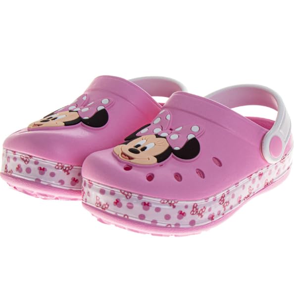 Josmo Minnie Mouse Girls Clog Sandals Slip-On Slides Closed Toe Clogs with Backstrap Summer Beach Pool Shoes- Pink 5-6 Toddler - Image 1