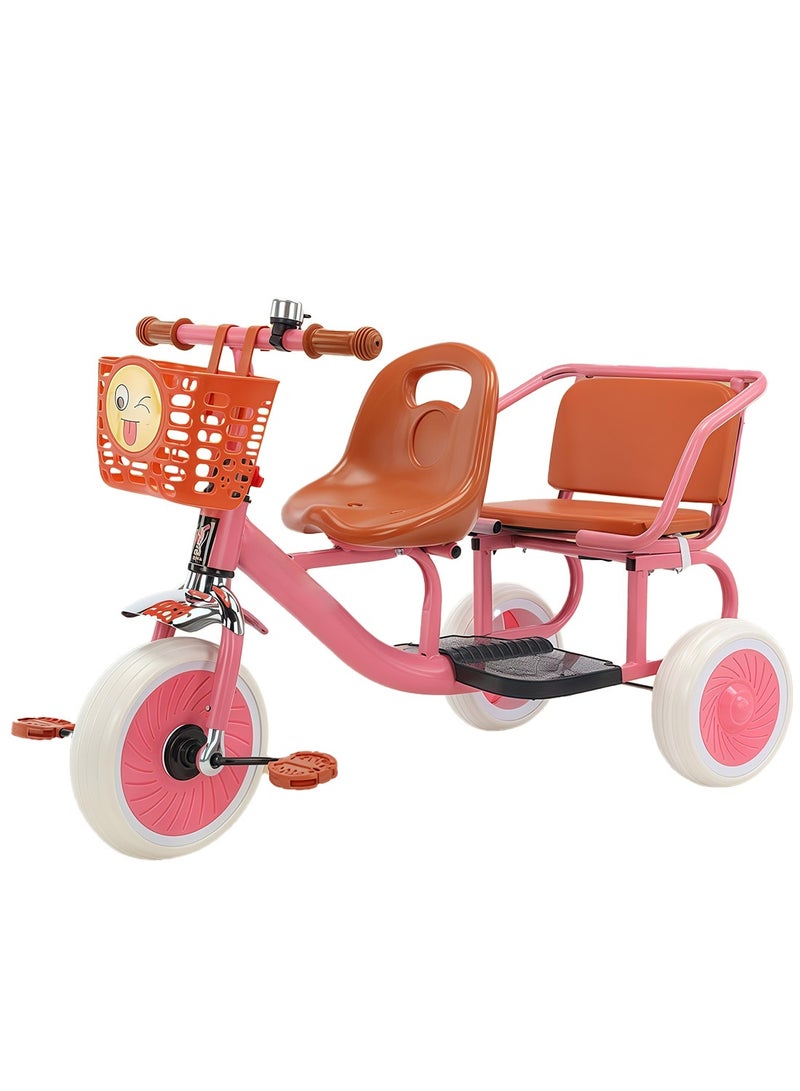 MaBaby دراجة ثلاثية للأطفال، بمقعدين أماميين وسلة أمامية، دراجة ثلاثية العجلات للأطفال من 1-6 سنوات للأولاد والبنات، للاستخدام الداخلي والخارجي - Image 1