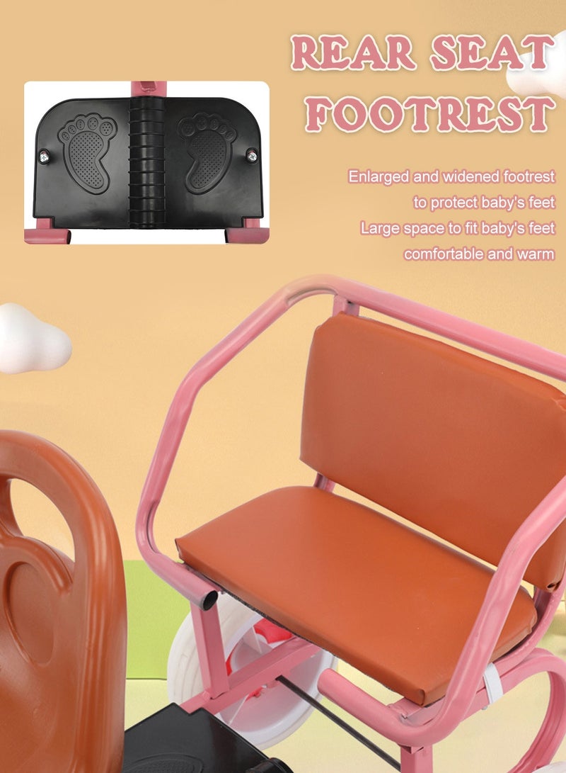 MaBaby دراجة ثلاثية للأطفال، بمقعدين أماميين وسلة أمامية، دراجة ثلاثية العجلات للأطفال من 1-6 سنوات للأولاد والبنات، للاستخدام الداخلي والخارجي - Image 5