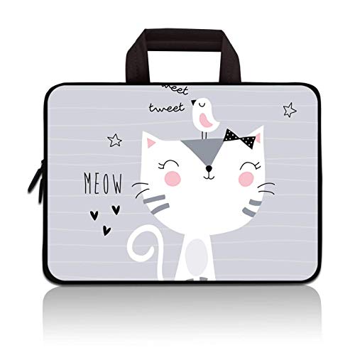 Baocool 11" 11.6" 12" 12.1" 12.5" inch Laptop Carrying Bag Chromebook Case Notebook Ultrabook Bag Tablet Cover Neoprene Fit Samsung Google Acer HP DELL Lenovo Asus (11 11.6 12.1 12.2 inch, Cat & Bird) - Image 3