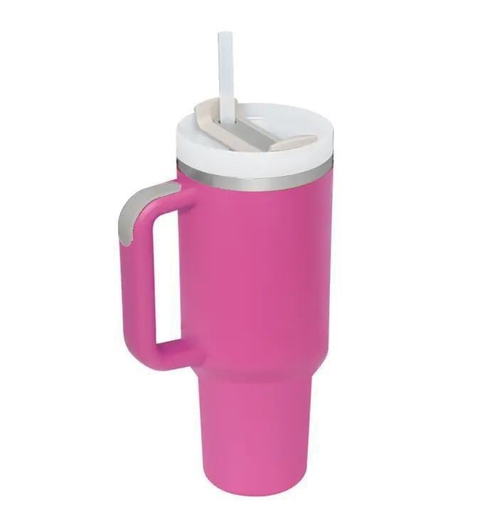 Second-Generation 40Oz Car Cup 304 Stainless Steel Insulated Handle Cup Double-Layer Vacuum Ice Cup With Straw - Image 1