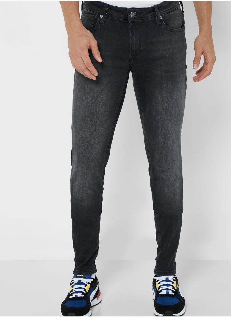 JACK & JONES - Mid Wash Slim Fit Jeans - Image 1