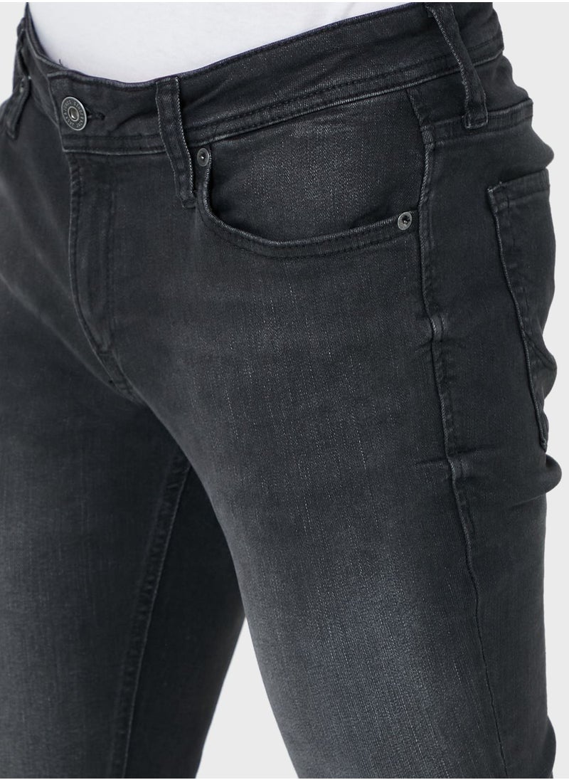 JACK & JONES - Mid Wash Slim Fit Jeans - Image 1