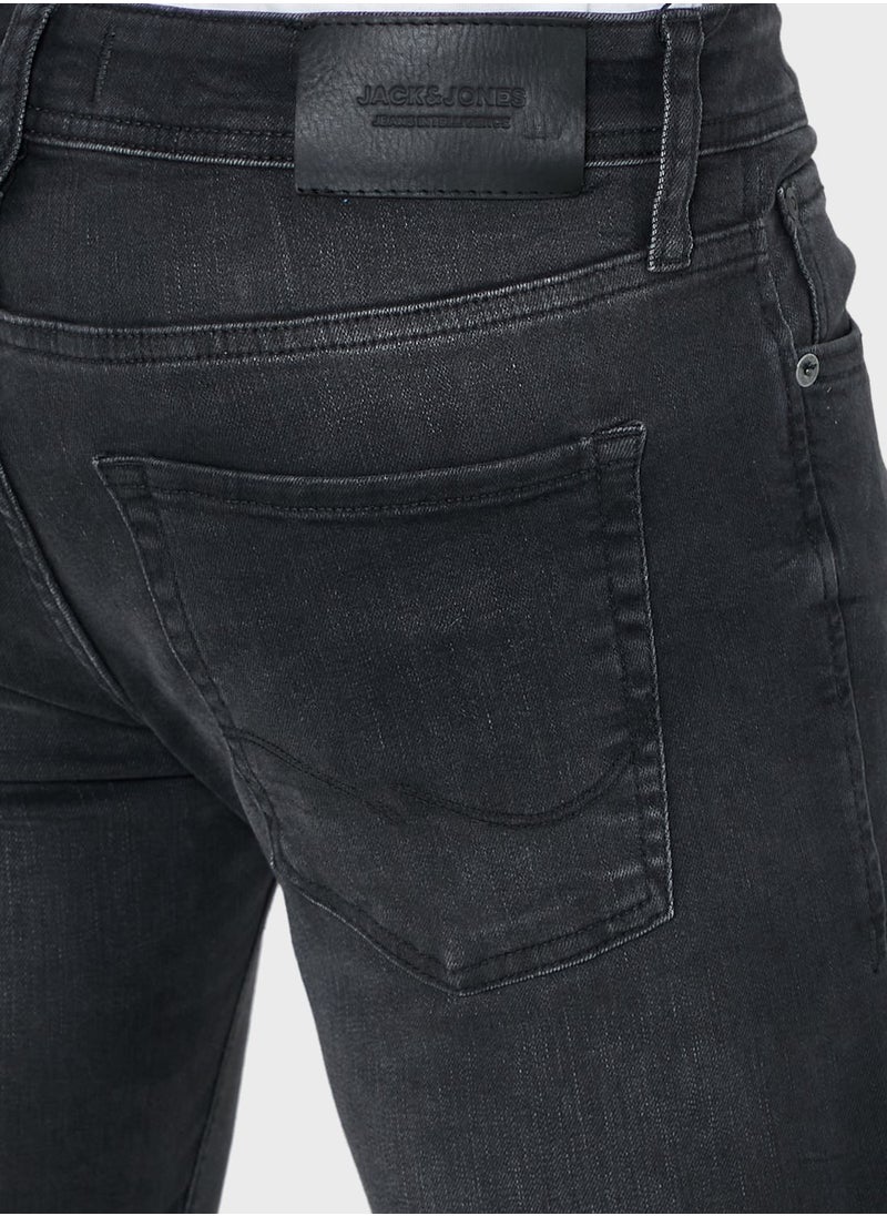JACK & JONES - Mid Wash Slim Fit Jeans - Image 1
