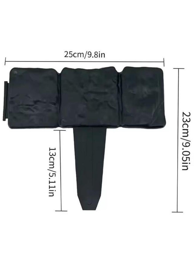 Garden PP Fence Edging,8Pcs Home Garden Border Edging Plastic Fence Stone DIY Yard Landscape Plant Fence Fit for Lawn Yard Flow