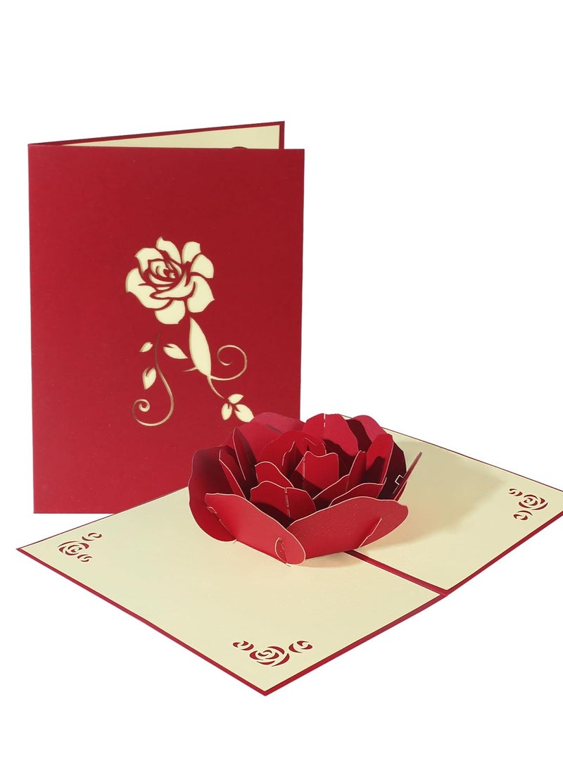 Zikra Rose 3D Pop-Up Card Day With Envelope Mothers Day Mom Anniversary Wife Husband Happy Birthday Thinking of You Greeting - Image 1