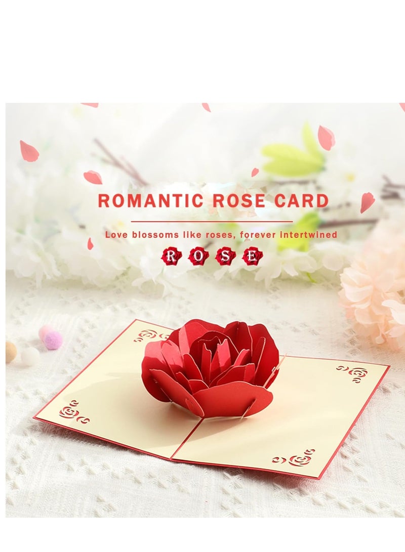 Zikra Rose 3D Pop-Up Card Day With Envelope Mothers Day Mom Anniversary Wife Husband Happy Birthday Thinking of You Greeting - Image 2