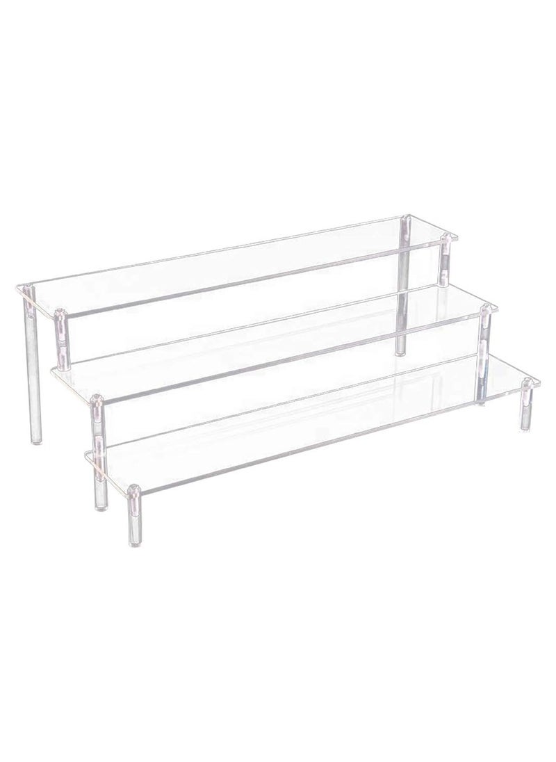 TLAXCA - Acrylic Display Risers, 3 Tier Perfume Organizer Stand, Clear Cupcake Stand Holder, Large Shelf Risers for Figures, Dessert Shelves for Party, Riser Stand for Decoration and Organizer - Image 1