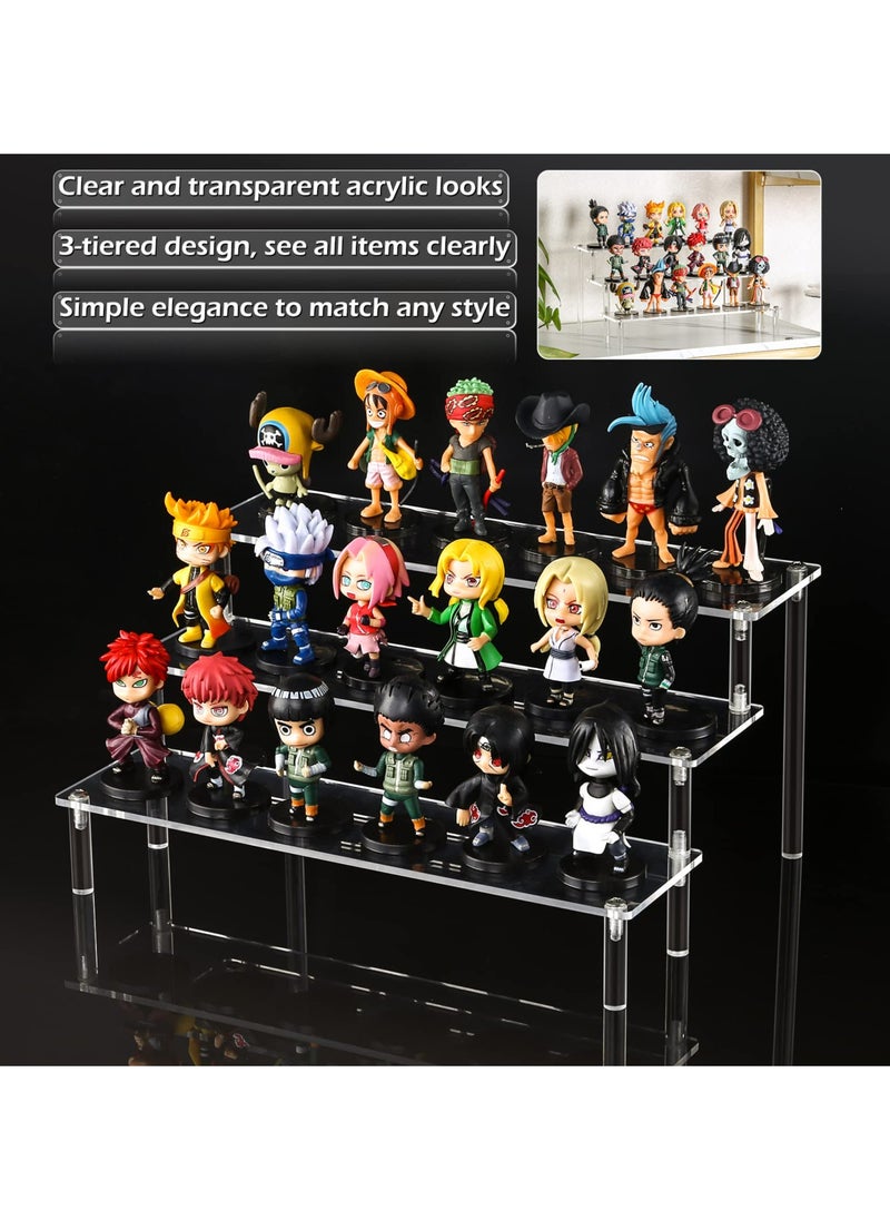 TLAXCA - Acrylic Display Risers, 3 Tier Perfume Organizer Stand, Clear Cupcake Stand Holder, Large Shelf Risers for Figures, Dessert Shelves for Party, Riser Stand for Decoration and Organizer - Image 1