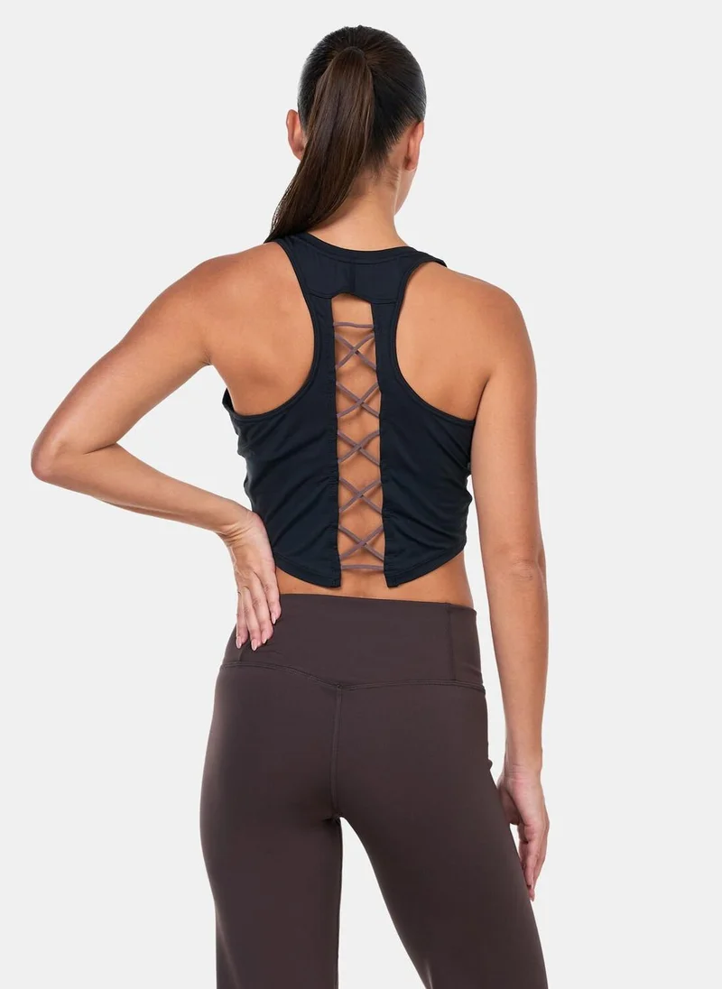 نايكي Women's Dri-FIT One Crop Lace-Up Training Tank Top