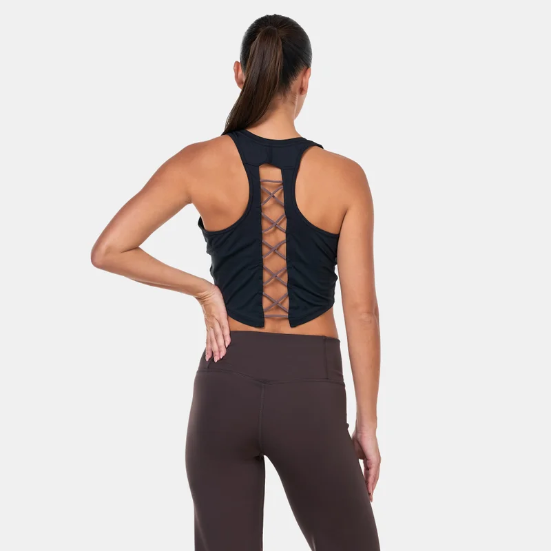 Nike Women's Dri-FIT One Crop Lace-Up Training Tank Top