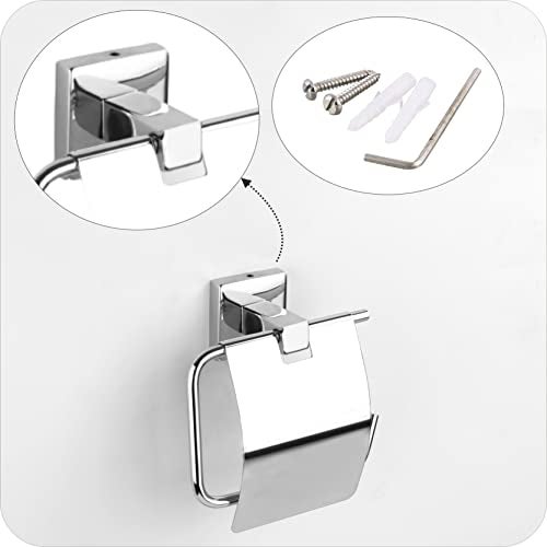 KANJAL Toilet Paper Holder for Bathroom Tissue Paper roll Holder Tissue Paper Hanger for Kitchen Bathroom Accessories (304 Stainless Steel,Chrome Finish,Anti-rust-26) - Image 4
