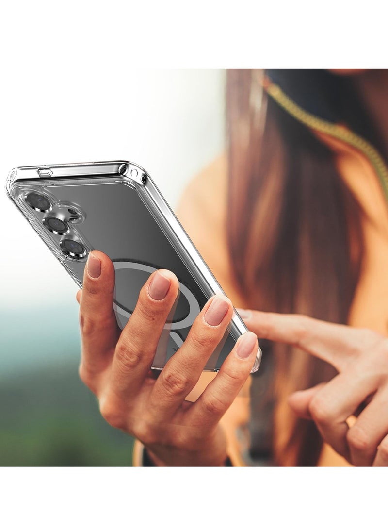 كيس - حافظة لهاتف Samsung Galaxy S24 Plus (2024) متوافقة مع MagSafe، غطاء مغناطيسي للشحن اللاسلكي (شفاف كريستالي) - Image 1