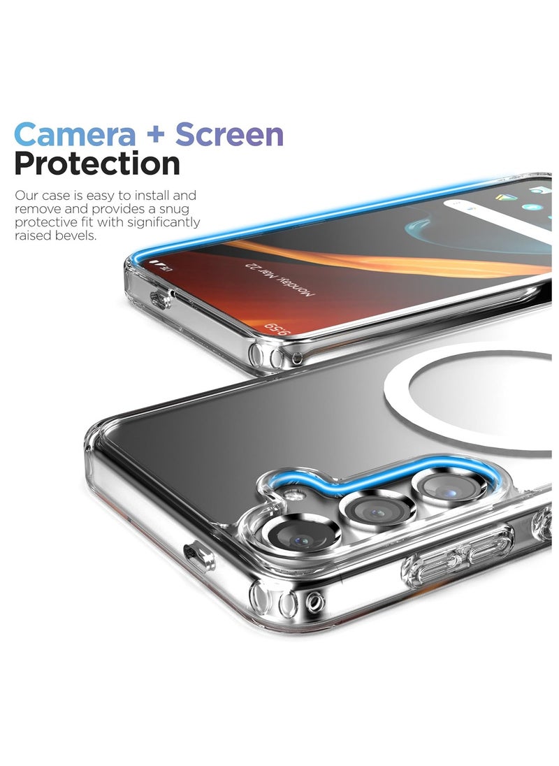 كيس حافظة لهاتف Samsung Galaxy S24 Plus (2024) متوافقة مع MagSafe، غطاء مغناطيسي للشحن اللاسلكي (شفاف كريستالي)  - Image 3