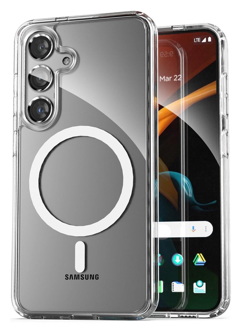 كيس حافظة لهاتف Samsung Galaxy S24 Plus (2024) متوافقة مع MagSafe، غطاء مغناطيسي للشحن اللاسلكي (شفاف كريستالي)  - Image 5