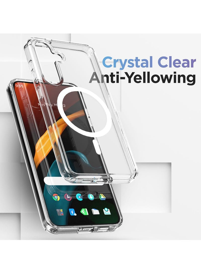 كيس - حافظة لهاتف Samsung Galaxy S24 Plus (2024) متوافقة مع MagSafe، غطاء مغناطيسي للشحن اللاسلكي (شفاف كريستالي) - Image 1
