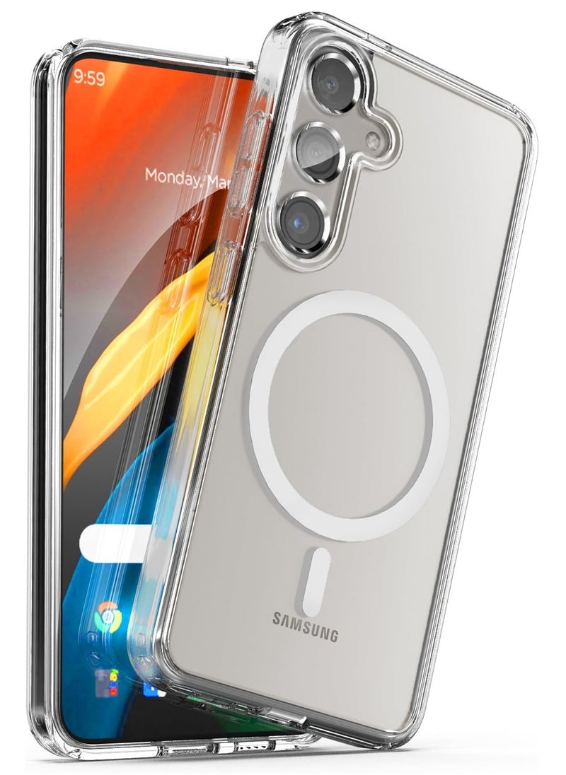 كيس حافظة لهاتف Samsung Galaxy S24 Plus (2024) متوافقة مع MagSafe، غطاء مغناطيسي للشحن اللاسلكي (شفاف كريستالي)  - Image 2