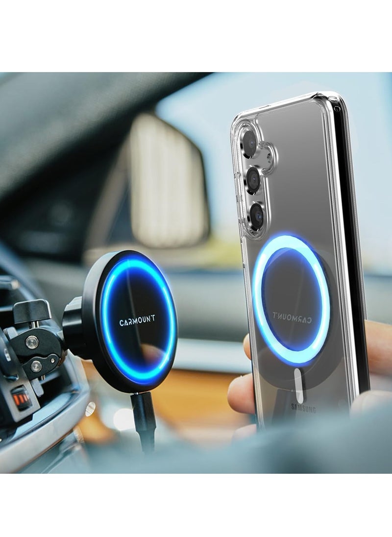 كيس - حافظة لهاتف Samsung Galaxy S24 Plus (2024) متوافقة مع MagSafe، غطاء مغناطيسي للشحن اللاسلكي (شفاف كريستالي) - Image 1