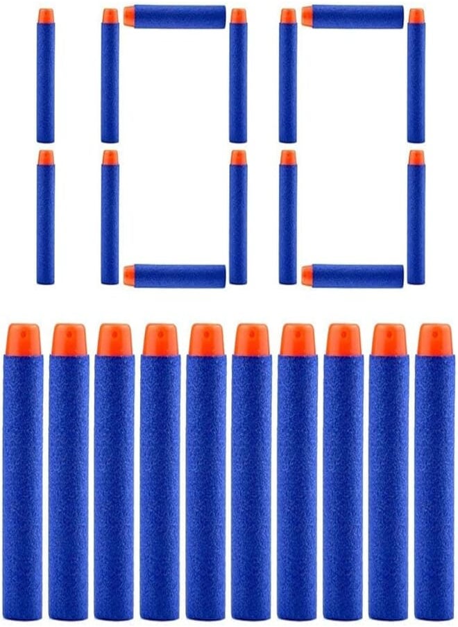 QUN FENG - QUN FENG Refill Bullet Darts 100PCS Foam Premium Bullets Ammo Pack Compatible with Nerf N-strike Modulus Elite Series Blasters, Blue - Image 1