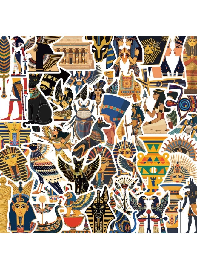 NIBEMINENT 50 Pcs Cartoon Ancient Egypt Deco Kit Waterproof Stickers, High Definition Printing Bright Colors, Suitable for Laptop Skateboard Luggage Water Bottle Guitar DIY - Image 2