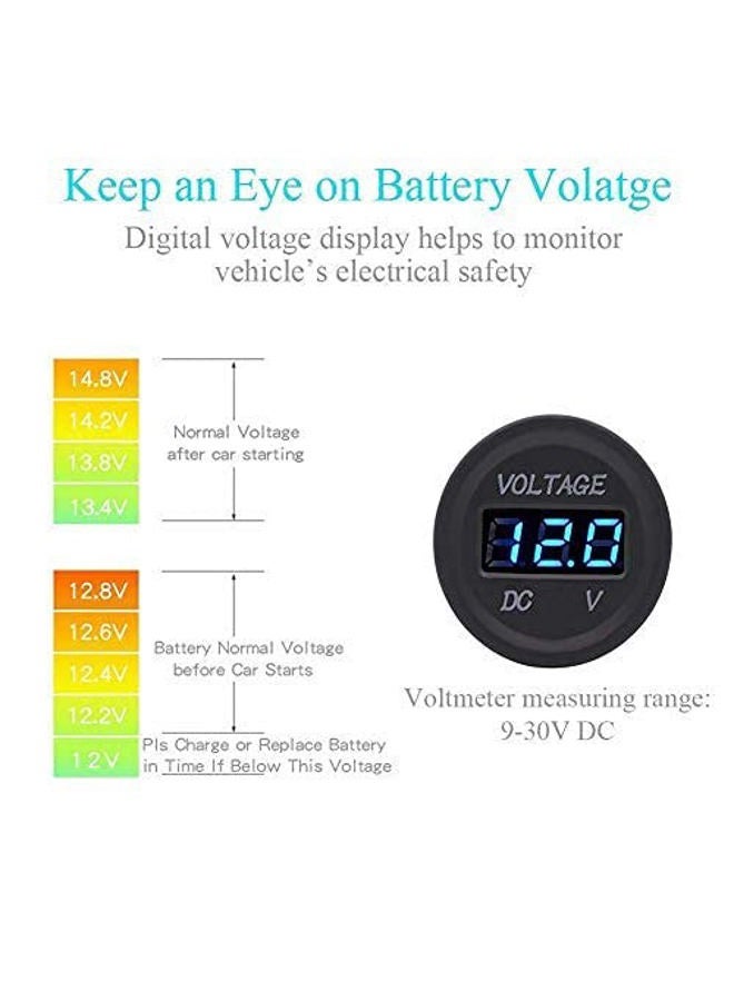 Maso Toggle Switch Panel - MASO 12-24V 8 Gang Waterproof Dual USB Socket Charger+Cigarette Lighter Socket+Power Charge Adapter,for Yacht Boat Marine Rocker Car Truck RV etc. - Image 3