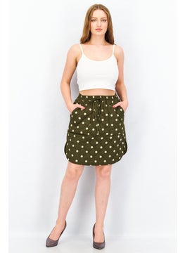 Y.A.S Women Polka Dot Mini Skirt, Khaki  - Image 4