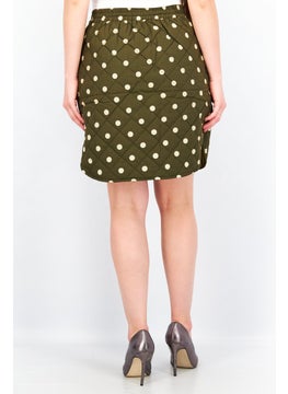 Y.A.S Women Polka Dot Mini Skirt, Khaki  - Image 3