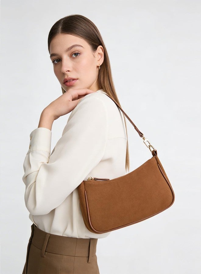 VODIU Clutch Tote Handbags with 2 Removable Straps and Zipper Closure Crossbody Bags Shoulder Purse Handbag for Women, C-brown, Medium - Image 2