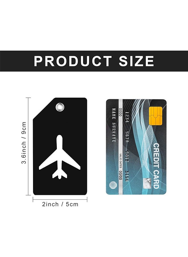 Generic 10 Pack Luggage Tags Silicone Luggage Suitcases Tags for Travel Luggage Name Tags Includes Name Cards with Partial Privacy Cover and Stainless Steel Loops for Secure Fastening (black)  - Image 2