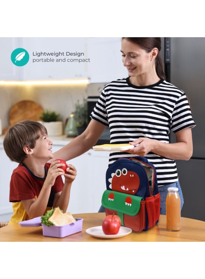 Moon Preschool Backpack for Kids (Ages 3–6) – Fun 3D Design, Comfortable Padded Straps, Lightweight,Waterproof, Perfect for Lunch & Snacks,Travel, Toddler Boys & Girls-Dino - Image 5