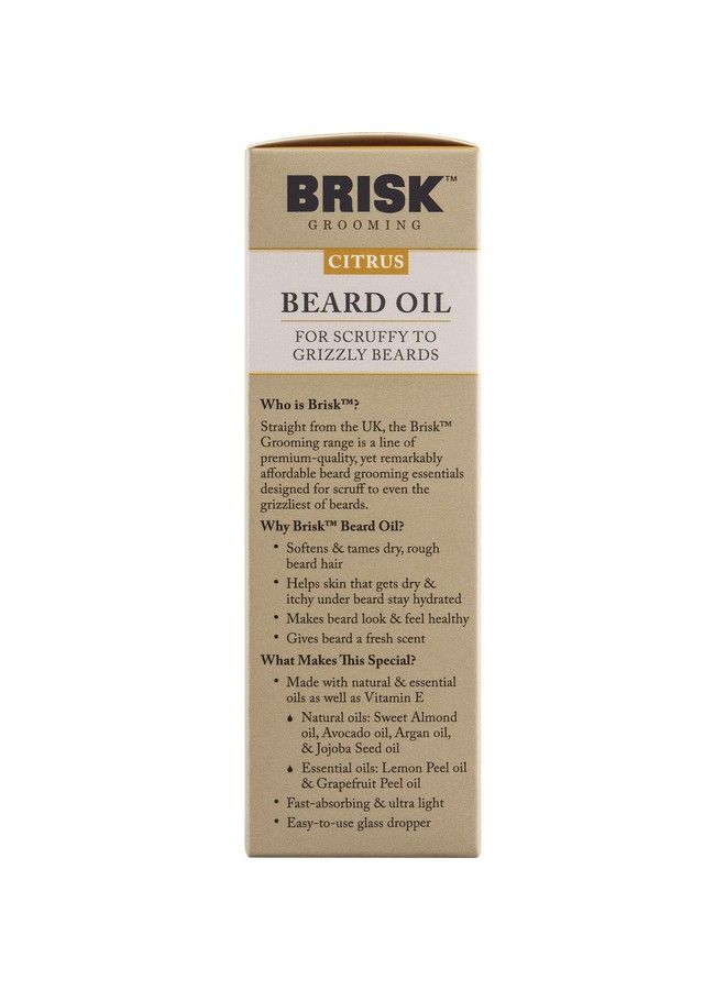 BRISK Beard Grooming Oil Liquid Citrus For Beard Hair 1.7 Oz - Image 4