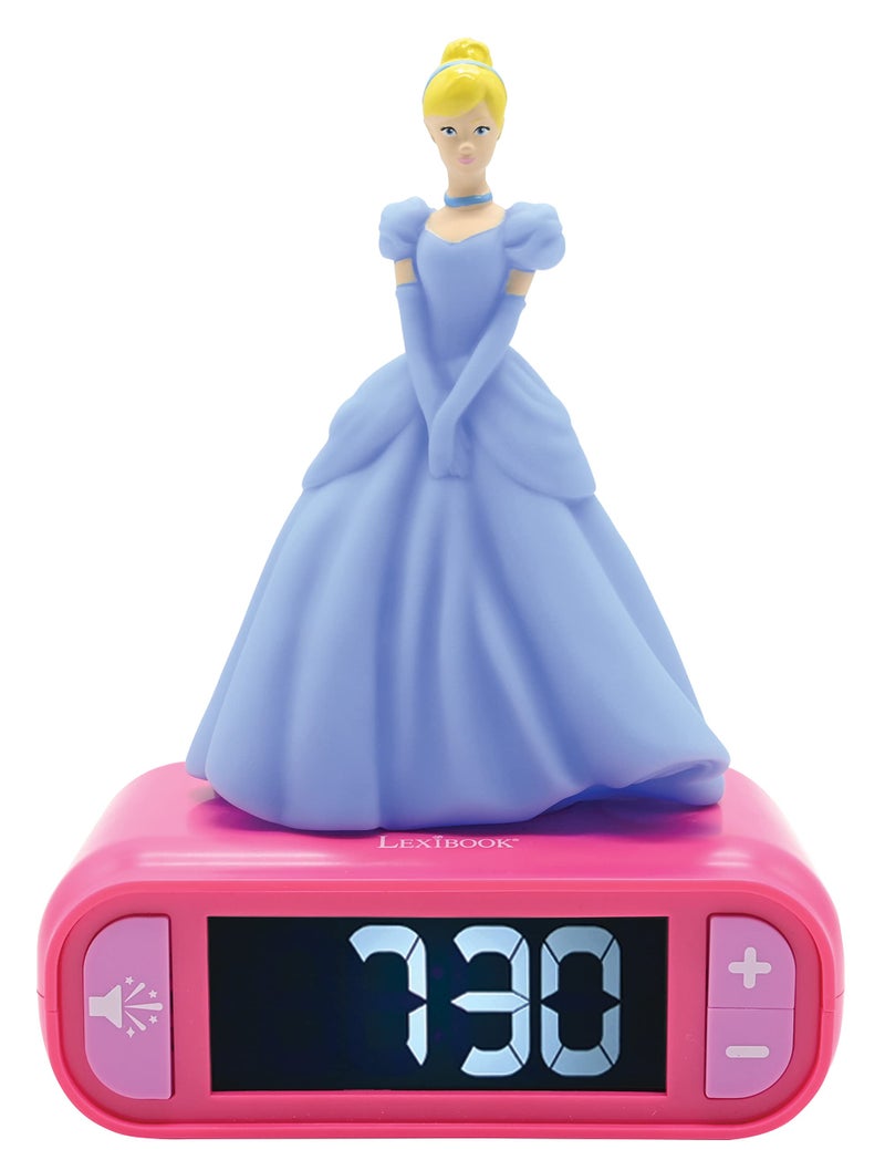 LEXiBOOK Disney Princess Digital Alarm Clock for Kids with Night Light Snooze Childrens Clock Luminous Disney Princess Pink Colour RL800DP - Image 2