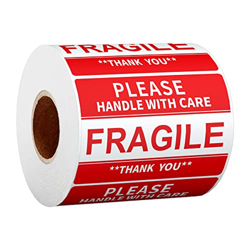 Anylabel 2" x 3" Fragile Stickers for Shipping and Moving Please Handle with Care Fragile Thank You Do Not Drop, Warning Stickers Fragile Labels, Permanent Adhesive(500 Labels, 1 Roll) - Image 1