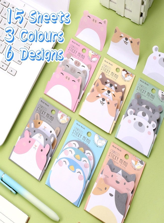 JIANTA Cute Animal Sticky Notes for Party Bags, 270 Sheets Cartoon Notes Animals Shape Markers Flags Self-Stick Memo Pads Party Bag Fillers for Kids - Image 3