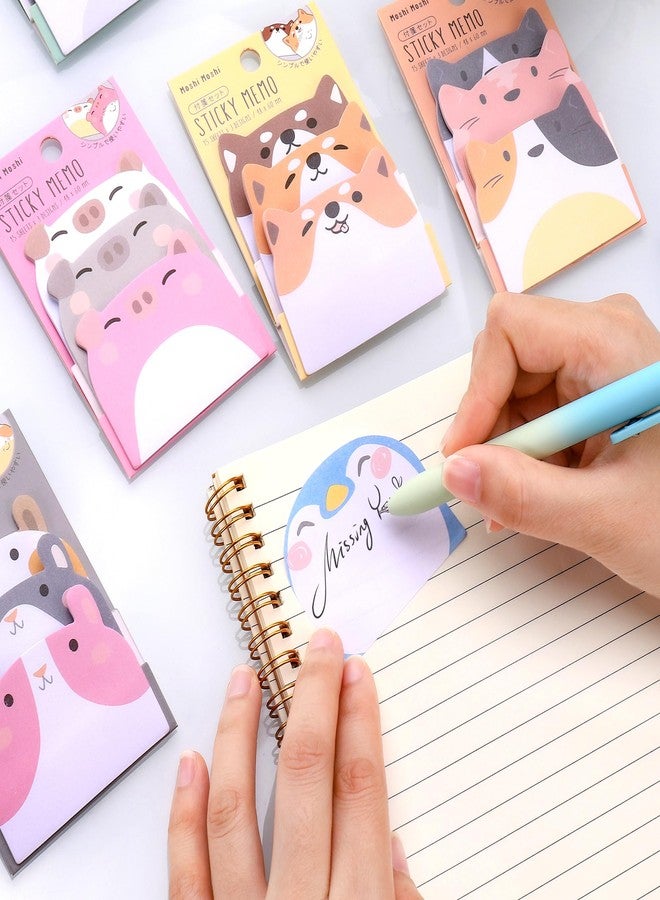 JIANTA Cute Animal Sticky Notes for Party Bags, 270 Sheets Cartoon Notes Animals Shape Markers Flags Self-Stick Memo Pads Party Bag Fillers for Kids - Image 5