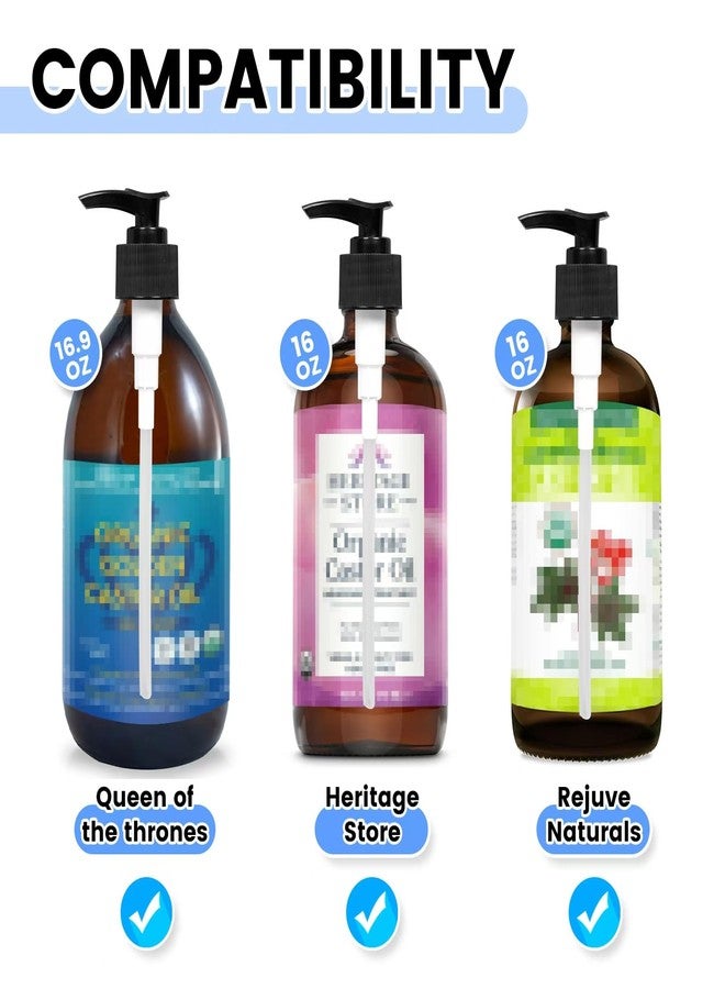 Elvxhke Dispenser Pump Compatible with Queen of The Thrones Castor Oil &Heritage Store and RejuveNaturals Castor Oil,Mess Free,3 Pack Pump for 16oz Castor Oil Bottle（Oil not Included） - Image 2