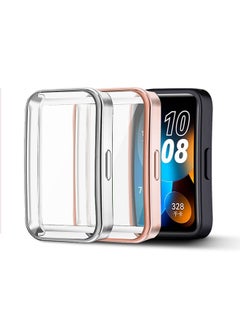 O Ozone [2 Pack] Protective Cover For Huawei Band 8 | Huawei Band 9,TPU Case with Screen Protector Full Screen Bumper Frame- Rose Gold /Silver  - Image 1