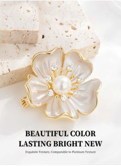Moovant Flower Brooch for Women, Fashion & Elegant Brooch Pin, Dress Decoration Corsage Accessory, Bridal Brooches Great Gift for Ladies with Gift Box  - Image 3