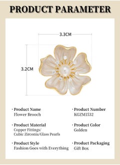 Moovant Flower Brooch for Women, Fashion & Elegant Brooch Pin, Dress Decoration Corsage Accessory, Bridal Brooches Great Gift for Ladies with Gift Box  - Image 5