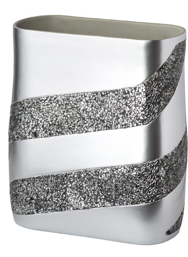 Creative Scents Silver Mosaic Bathroom Trash Can 2.11 Gal / 8L - Decorative Waste Basket for Bathroom - Durable Slim Small Garbage Can for Bathroom, Powder Room, Bedroom or Living Room Decor - Image 3